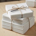Stack of neatly folded white paper, Royalty Free Stock Photo