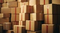 a stack of neatly packed shipment boxes ready for dispatch Royalty Free Stock Photo