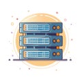 Stack of Network Servers for Data Storage and Processing with a Colorful Abstract Background Royalty Free Stock Photo