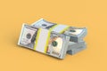 Stack of new dollar banknotes. Economic indicators. Statistical data. Cashback from purchases Royalty Free Stock Photo