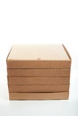 Stack of new pizza boxes Royalty Free Stock Photo