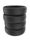 Stack of New Studded Winter Tires Royalty Free Stock Photo