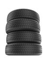 Stack of New Studded Winter Tires Royalty Free Stock Photo