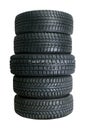 Stack of new tires Royalty Free Stock Photo