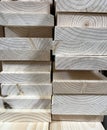 Stack of New Wooden Studs - Photo Royalty Free Stock Photo