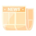 Stack newspaper icon, cartoon style Royalty Free Stock Photo