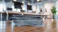 The stack of newspapers.AI generated image Royalty Free Stock Photo