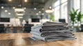 The Stack of Newspapers.AI generated image Royalty Free Stock Photo