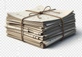 A stack of newspapers is tightly Royalty Free Stock Photo