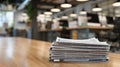 The Stack of Newspapers.AI generated image Royalty Free Stock Photo