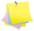 Stack of note paper with pin Royalty Free Stock Photo