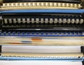 Stack of notebooks with comb binding