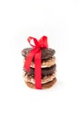Stack of Nuremberg Lebkuchen, Gingerbread isolated on White Background Royalty Free Stock Photo