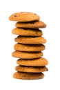 Stack of oatmeal chocolate chip cookies Royalty Free Stock Photo