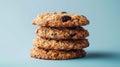 A stack of oatmeal cookies.AI generated image Royalty Free Stock Photo