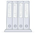 Stack of Office Files Sketch Illustration of Folders Containing Documents Lined Up Royalty Free Stock Photo