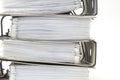 Stack of office ring binders