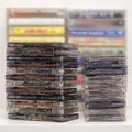 Stack of old audio cassettes Royalty Free Stock Photo