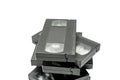 A stack of old black VHS tapes Royalty Free Stock Photo
