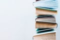 Stack of old book education concept background, many books piles with copy space for text, Book tops Royalty Free Stock Photo