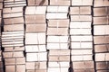 Stack of old books, abstract pattern for vintage background Royalty Free Stock Photo