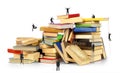 Stack of old books isolated Royalty Free Stock Photo