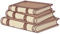 Stack of Old Books, Knowledge and Education Symbol, Learning, vector design Generative AI Royalty Free Stock Photo