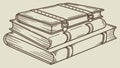 Stack of Old Books: Knowledge, Learning Literary Charm Vector, vector design Generative AI Royalty Free Stock Photo