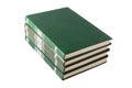 Stack of old books. Library shelf. The book is in a cloth cover. Vintage binding. Royalty Free Stock Photo