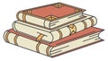 Stack of Old Books Outline for Learning and Knowledge, vector design Generative AI Royalty Free Stock Photo