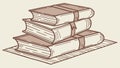 Stack of old books, symbolizing knowledge, history, and academic pursuits, vector design Generative AI Royalty Free Stock Photo