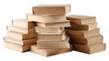 Stack Of Old Books With Tan Covers On White Background Keywords: books, stack, pile, old, vintage, tan, brown, covers Royalty Free Stock Photo