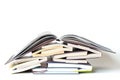 A stack of old books on a white background Royalty Free Stock Photo