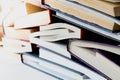 A stack of old books on a white background Royalty Free Stock Photo