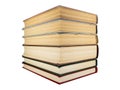 A stack of old books with yellowed pages Royalty Free Stock Photo