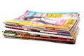 Stack of old colored magazines Royalty Free Stock Photo