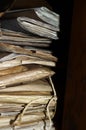 Stack of old folders and files Royalty Free Stock Photo