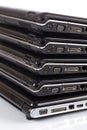 Stack of old laptops awaiting repair Royalty Free Stock Photo