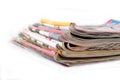 A stack of old magazines Royalty Free Stock Photo