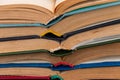 Stack of old open books for background Royalty Free Stock Photo
