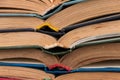 Stack of old open books for background Royalty Free Stock Photo