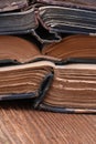 Stack of old open books Royalty Free Stock Photo