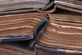 Stack of old open books Royalty Free Stock Photo