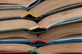 Stack of the old open books Royalty Free Stock Photo