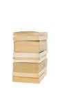 Stack of old paperback books isolated with copyspace Royalty Free Stock Photo