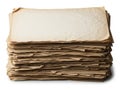 Stack of old papers isolated on white background Royalty Free Stock Photo