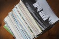 Stack of old postcards collection Royalty Free Stock Photo