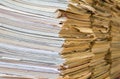 A stack of old school notebooks. Multicolored cover Royalty Free Stock Photo