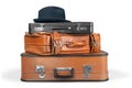 Stack of Old suitcases. Travelling concept Royalty Free Stock Photo