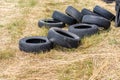 Stack of old tires Royalty Free Stock Photo